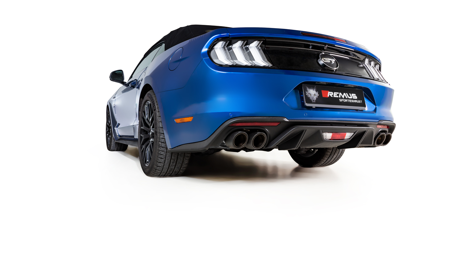 Scarico sportivo omologato Remus a partire dal catalizzatore per Ford Mustang VI Facelift, Convertible/Cabrio & Fastback/Coupe 5.0l V8 331kW 08/2017=>