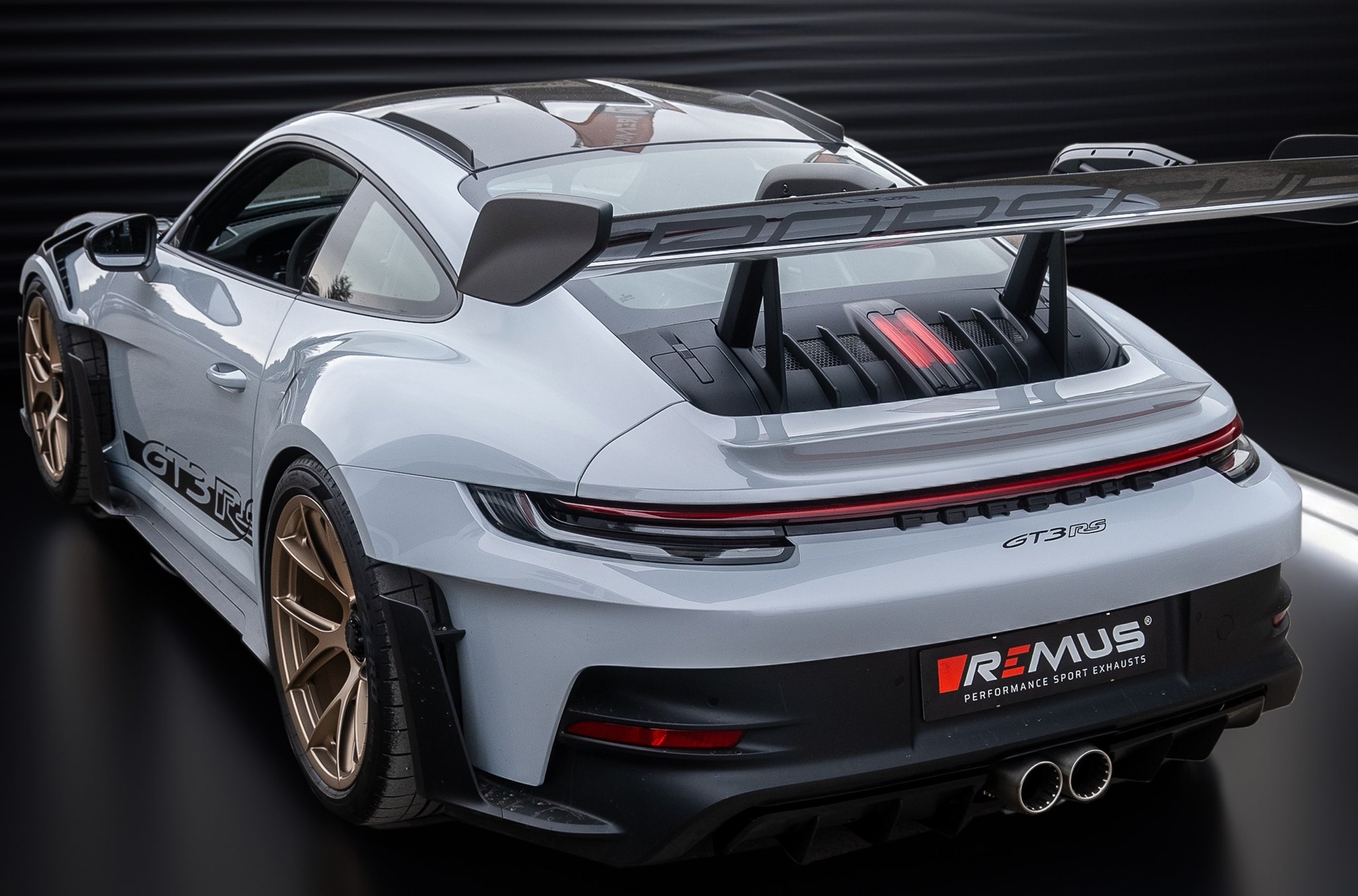 Scarico racing Remus in titanio a partire dal FAP per Porsche 911 GT3 Coupe Typ(e) P992 4.0l B6 375kW, 05/2021 (con FAP)