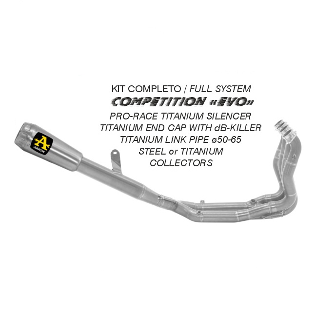 Kit completo Arrow Competition Evo terminale Pro-Race Titanio fondello Titanio per BMW S 1000 RR 2019-2024